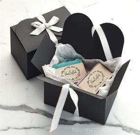 img 1 attached to 🎁 Hayley Cherie 20-Pack Black Kraft Treat Boxes: Elegant and Durable Gift Boxes for All Occasions