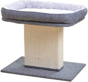 img 4 attached to Catry Cat Bed with Scratching Post: Stylish Minimalist Design of Cat Tree with Cozy Bed and Teasing Scratcher, Encouraging Kitty to Stay – Durable and Simple Assembly Cat Furniture