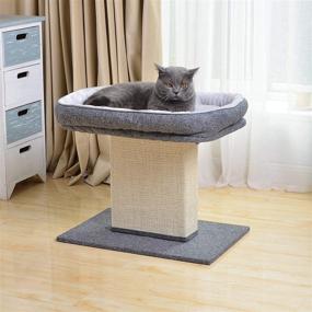 img 3 attached to Catry Cat Bed with Scratching Post: Stylish Minimalist Design of Cat Tree with Cozy Bed and Teasing Scratcher, Encouraging Kitty to Stay – Durable and Simple Assembly Cat Furniture