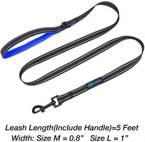 img 2 attached to 🐾 PHOEPET 5 Feet Dog Leash - Dual-Side Reflective - Soft Padded Handle - Ideal for Walking, Training, Exploration, Hiking, or Camping