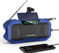 аварийный bluetooth-динамик с ручкой, ам fm-радио и 5000 мач аккумулятором - влагозащищенное солнечное радио ipx5 с led-фонариком, ночником, сос-сигналом и компасом для экстренных ситуаций на открытом воздухе. логотип