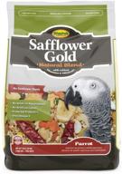 🐦 higgins safflower gold - natural food mix for parrots, cockatoos, amazons & macaws. large bird food 3 lb bag - fast delivery! logo