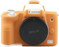 📸 canon eos m50/m50 ii camera case - anti-scratch soft silicone housing cover, brown protective protector skin for digital camera logo