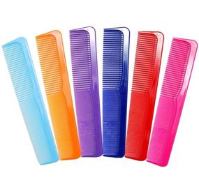 img 3 attached to 💇 LUXXII 6-Pack - 9" Large Breakable Colorful Styling Essentials Comb Set - Coarse/Fine Dressing