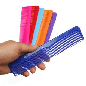 img 1 attached to 💇 LUXXII 6-Pack - 9" Large Breakable Colorful Styling Essentials Comb Set - Coarse/Fine Dressing