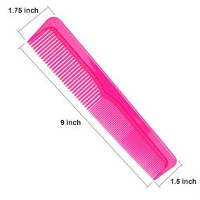 img 2 attached to 💇 LUXXII 6-Pack - 9" Large Breakable Colorful Styling Essentials Comb Set - Coarse/Fine Dressing