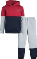 👦 dkny boys sweatsuit set: a stylish sweatshirt for boys' clothing and clothing sets logo