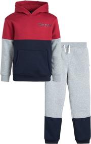 img 4 attached to 👦 DKNY Boys Sweatsuit Set: A Stylish Sweatshirt for Boys' Clothing and Clothing Sets