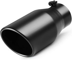 img 4 attached to A-KARCK 4 Inch Universal Stainless Steel Bolt-On Exhaust Tip - 4'' Inlet, 6'' Outlet, 12'' Long - Truck Tailpipe Muffler Tip (Black)