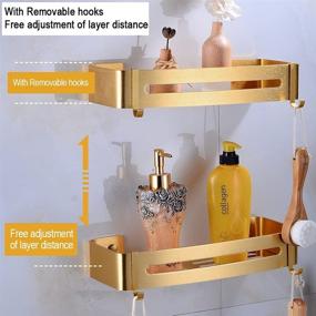 img 2 attached to 🛁 Convenient and Stylish Coolnice 2 Pack Shower Caddy Shelf Organizer in Adhesive-Orange: Ideal for Bathroom, Toilet, and Kitchen Use without Drilling Needed