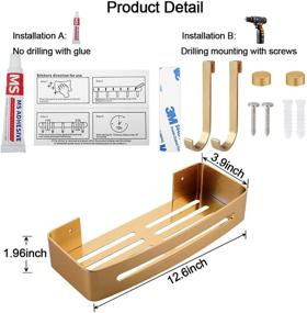 img 1 attached to 🛁 Convenient and Stylish Coolnice 2 Pack Shower Caddy Shelf Organizer in Adhesive-Orange: Ideal for Bathroom, Toilet, and Kitchen Use without Drilling Needed