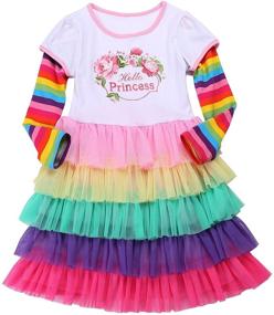 img 2 attached to 🦄 Magical Unicorn Rainbow Birthday Party Outfit for Toddler Girls: Adorable Dress for the Perfect Celebration!