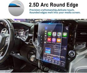 img 1 attached to 📱 D*odge RAM 1500-3500 Premium Tempered Glass Screen Protector | Scratch-Resistant Film for 2019-2021 Laramie Longhorn Limited Uconnect 12 Inch Navigation Screen