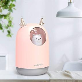 img 1 attached to AmusedNd Portable USB Cool Mist Humidifier: 300ML Mini Bedroom Humidifier with LED Light, Ideal for Kids, Offices, Bedrooms, Dorms