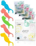 🧑 piico kids flossers: unflavored dual line dental floss picks for kids, fun & colorful, slim floss with travel case - 120 count logo