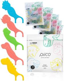 img 4 attached to 🧑 PiiCo Kids Flossers: Unflavored Dual Line Dental Floss Picks for Kids, Fun & Colorful, Slim Floss with Travel Case - 120 Count