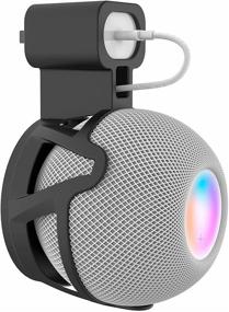 img 4 attached to 🔌 Ouligei Премиум настенное крепление для HomePod Mini - Интегрированное управление кабелями, не требуются винты: Стильный аксессуар для экономии пространства