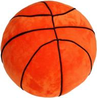 🏀 t play plush basketball pillow - fluffy stuffed ball toy | soft sport basketballs plush toys gift for kids, boys, children, baby room | 9" l x 9" w x 9" h logo