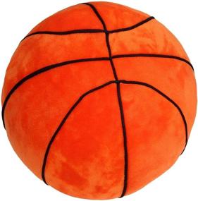 img 4 attached to 🏀 T Play Plush Basketball Pillow - Fluffy Stuffed Ball Toy | Soft Sport Basketballs Plush Toys Gift for Kids, Boys, Children, Baby Room | 9" L X 9" W X 9" H