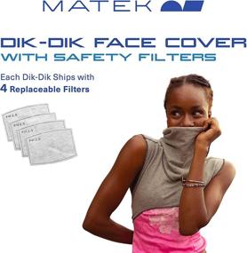 img 3 attached to 👥 Designer Reusable Face Cover - Matek Dik-Dik Grey Heather - Respiratory Protection with Safety Filter for Men, Women, and Kids