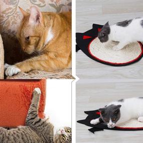 img 3 attached to 🐾 Halloween Bat Shape Sisal Cat Scratcher Toy by ULTECHNOVO - Durable Mat for Claw Grinding and Protecting Carpet - Pet Supplies for Cats