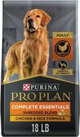 🐶 purina pro plan high protein adult dog food: chicken & rice with probiotics - shredded blend and variable packaging logo