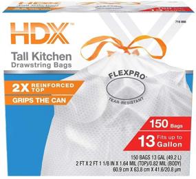 img 4 attached to 🗑️ HDX 13 Gallon FlexPro Reinforced Top Drawstring Kitchen Bags - Pack of 150