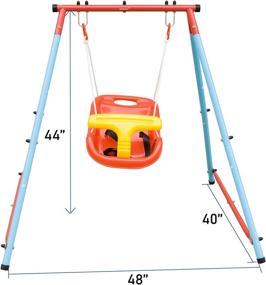 img 3 attached to 🪂 Optimized: High Back Seat Toddler Swing with Safety Belt - Sturdy Steel Frame for Indoor and Outdoor Use