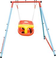 🪂 optimized: high back seat toddler swing with safety belt - sturdy steel frame for indoor and outdoor use logo