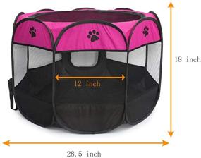 img 3 attached to 🐾 BEIKOTT Foldable Pet Playpen: Portable Dog Kennel Tent with Mesh Shade Cover for Travel Indoor/Outdoor Use