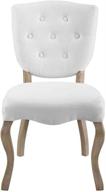 🪑 modway array white french vintage tufted fabric upholstered dining chair логотип