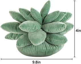 img 3 attached to 🌵 9.8-inch Green-B Succulent Pillow - Cute Stuffed Plant Plush Pillows, 3D Cactus Cushion for Garden Bedroom Home Decor, Novelty Succulents Plush