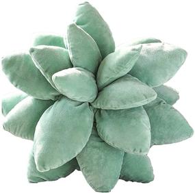 img 4 attached to 🌵 9.8-inch Green-B Succulent Pillow - Cute Stuffed Plant Plush Pillows, 3D Cactus Cushion for Garden Bedroom Home Decor, Novelty Succulents Plush