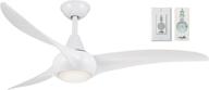 🔵 minka-aire f844-wh light wave 52-inch ceiling fan - white, remote control, and extra wall control логотип