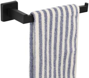img 4 attached to 🛀 TocTen Thicken SUS304 Stainless Steel Hand Towel Holder - Matte Black, 9 Inch Wall Mounted Towel Ring for Bathroom