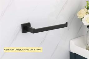 img 3 attached to 🛀 TocTen Thicken SUS304 Stainless Steel Hand Towel Holder - Matte Black, 9 Inch Wall Mounted Towel Ring for Bathroom