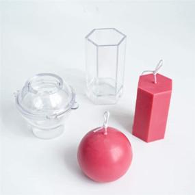 img 2 attached to 🕯️ Candle Making Soap Molds 2PCS: Hexagon Pillar+Sphere for DIY Handmade Beeswax, Bath Bomb, Soap, Lotion Bar, Crayon, Clay, Ornament, Art and Craft - Durable Plastic Moulds