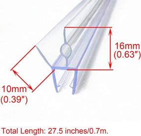 img 2 attached to 🚿 Cozylkx Frameless Shower Door Bottom Seal with Drip Rail for 10mm Glass, Length 27.5" / 0.7m, Glass Door Sweep Stop Shower Leaking - Improved SEO