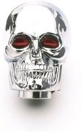 regular chrome skull shifter knob by mr. gasket logo