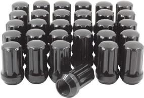 img 3 attached to 🔒 24-Count Black 14x1.5 Spline Lug Nut Set - High-quality Wheel Accessories for Trucks - Locking, Small Diameter, Closed-End