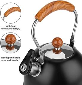 img 1 attached to ☕ ENLOY 2.3 Quart Stainless Steel Whistling Tea Kettle with Wood Pattern Handle - Anti-Hot, Anti-Rust, Loud Whistle - Perfect for Tea, Coffee, Milk - Stovetop, Gas, Electric Compatible