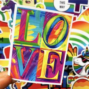 img 3 attached to 🌈 Colorful Pride Stickers – 100 pcs Water Bottle Stickers, Rainbow Decals for Car, Bike, Laptop, and More (Gay Love 100)