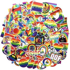 img 4 attached to 🌈 Colorful Pride Stickers – 100 pcs Water Bottle Stickers, Rainbow Decals for Car, Bike, Laptop, and More (Gay Love 100)