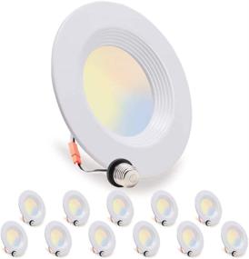 img 4 attached to 5/6 Inch LED Slim Recessed Lighting: 15W=120W, 1200 Lumens, Dimmable, Color Changing, Easy Retrofit Installation - 12 Pack