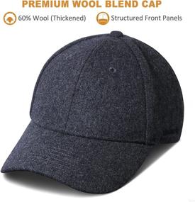 img 3 attached to 🧢 GADIEMKENSD Adjustable Warm Wool Baseball Caps - Customizable Size