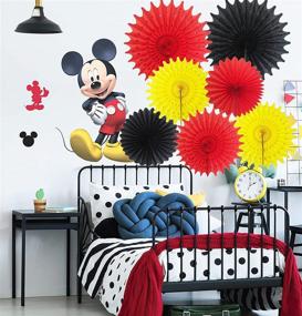 img 3 attached to 🎉 Mickey Mouse 1st Birthday Decorations Kit: 7pcs Yellow Red Black Tissue Paper Fans - Perfect for Minnie Mouse Birthday Party/Spain Decorations
