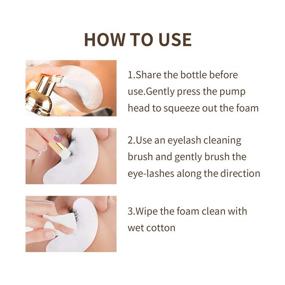 img 1 attached to Eyelash Extension Shampoo Foam Cleanser with Brush (50ml) - Gentle Eyelid Foaming Cleanser - Paraben & Sulfate Free - Effective Makeup & Mascara Remover for Professional Salon and Home Care