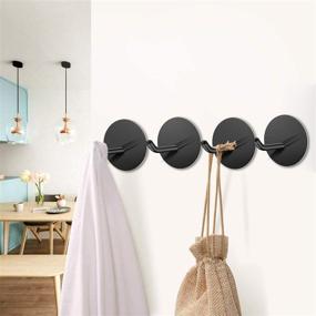 img 3 attached to 🔑 SouLips Adhesive Hooks: Strong, Self-Adhesive Black Wall Hangers for Keys, Coats, Towels - 4 Pack