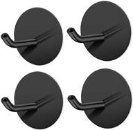 🔑 soulips adhesive hooks: strong, self-adhesive black wall hangers for keys, coats, towels - 4 pack logo