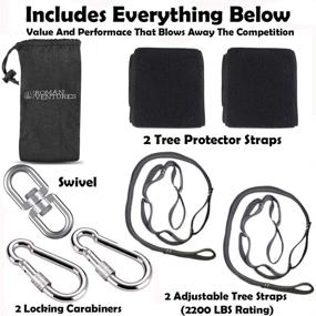img 3 attached to 🌳 Enhance Outdoor Fun with the Roman Ventures Tree Swing Hanging Kit - 10ft Adjustable Straps, Carabiners, Swivel, and Tree Protectors for Swings, Hammocks & Tire Swings